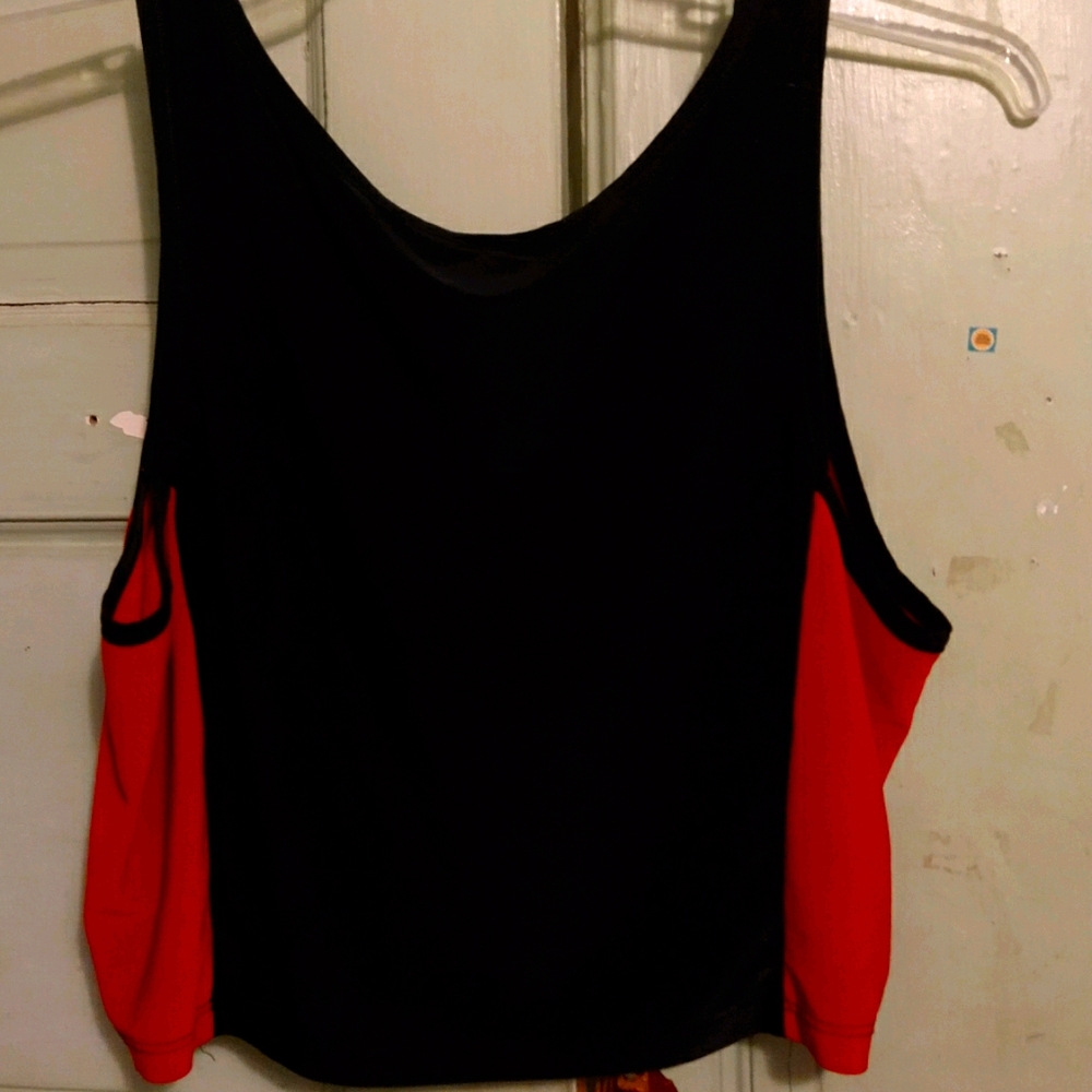 Black Red Crop Top